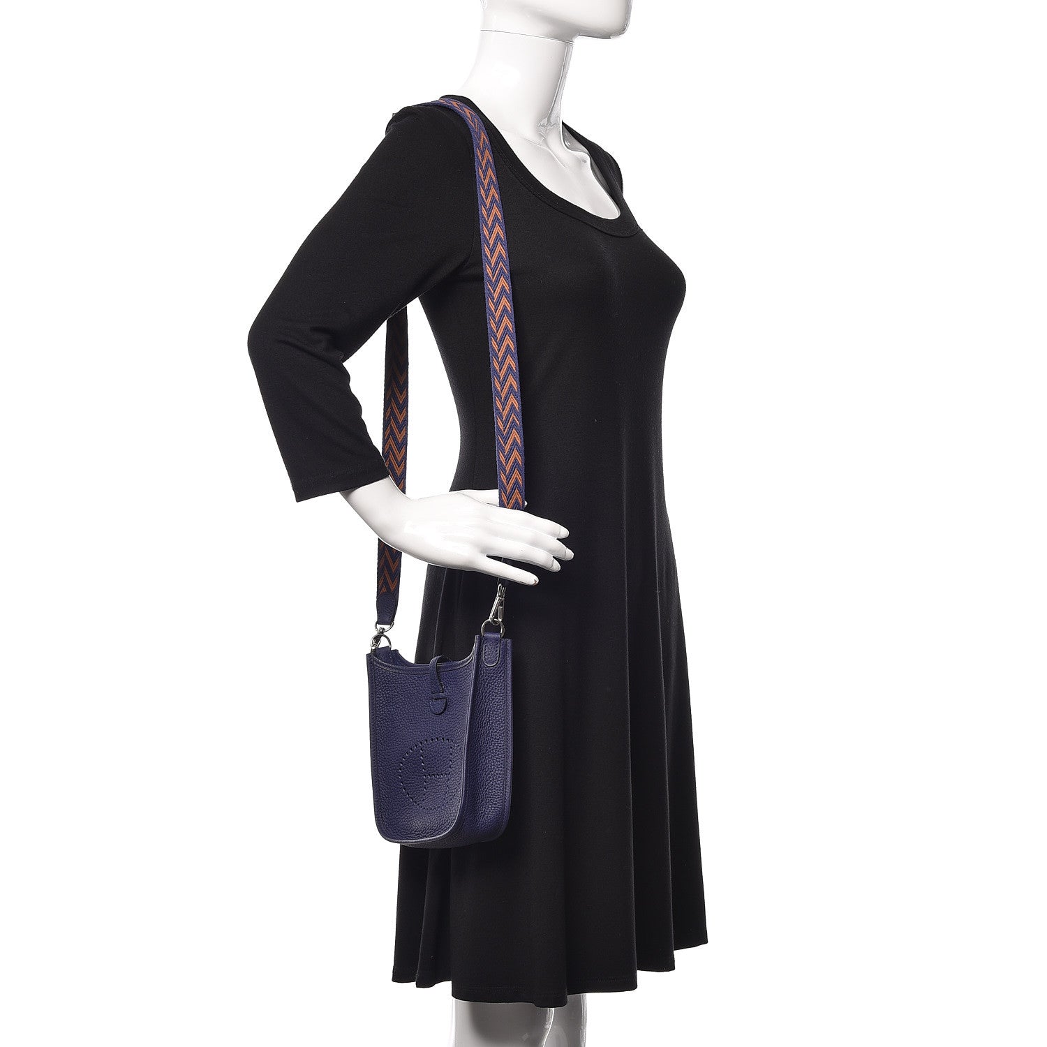 Hermes Taurillon Clemence Amazone Evelyne TPM Bleu Encre 2 of 10