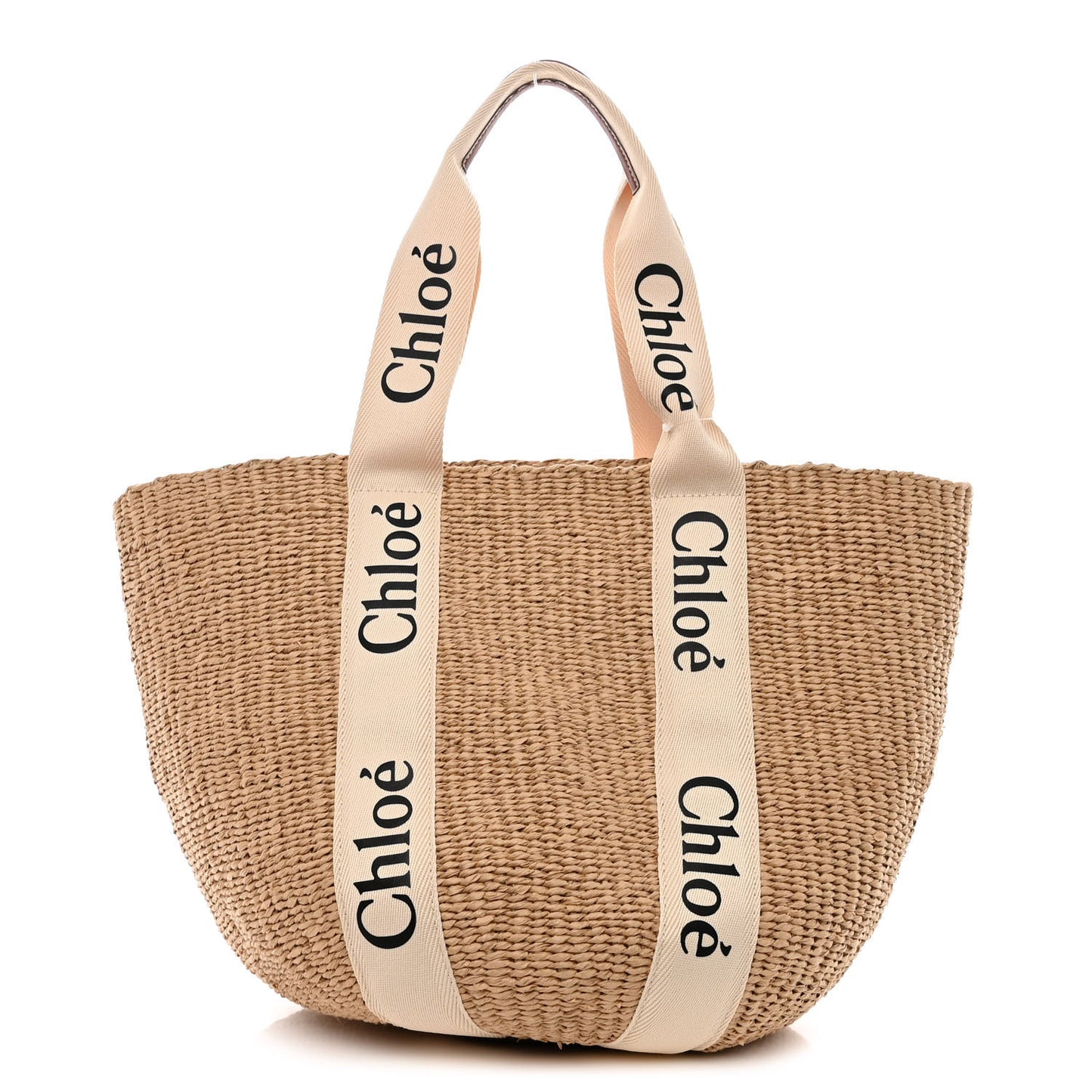 Raffia Large Woody Tote White