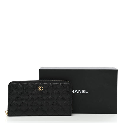 Chanel Caviar Quilted Large Gusset Zip Around Wallet Black 9 of 9