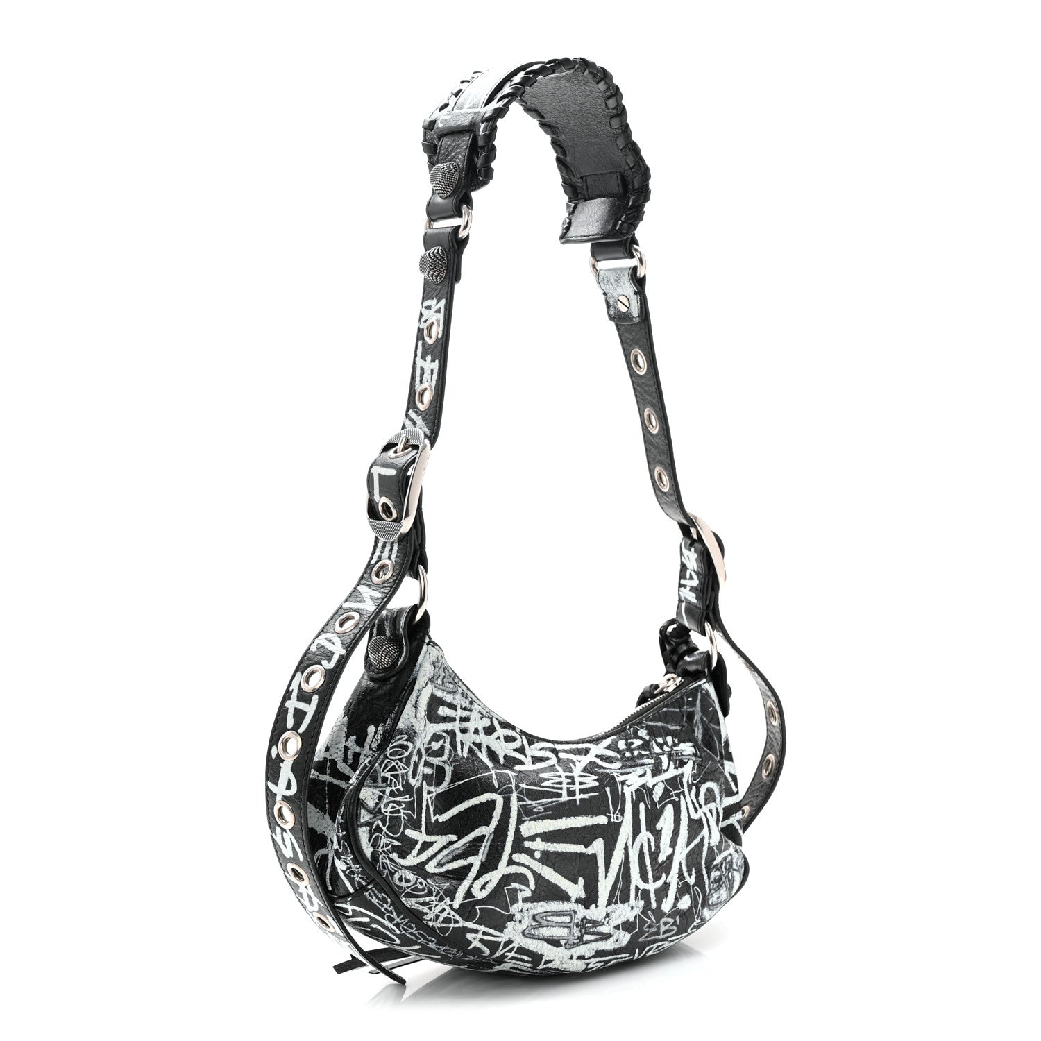 Balenciaga Agneau Arena Graffiti Le Cagole Shoulder Bag XS Black 4 of 11