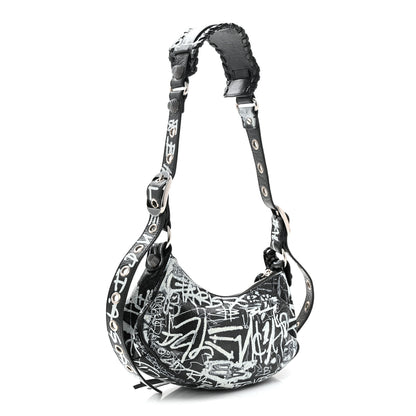 Balenciaga Agneau Arena Graffiti Le Cagole Shoulder Bag XS Black 4 of 11