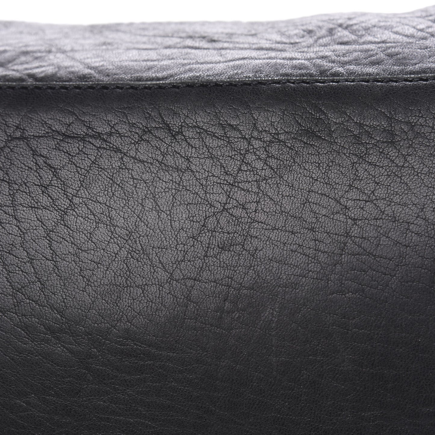 Distressed Lambskin Large Lady Braid Satchel Black