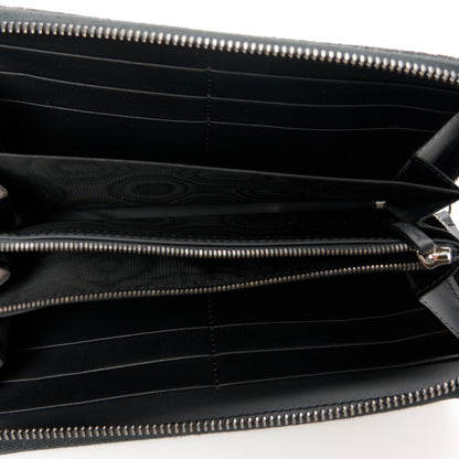 Gucci Calfskin Denim Monogram Marmont Zip Wallet Black 5 of 8