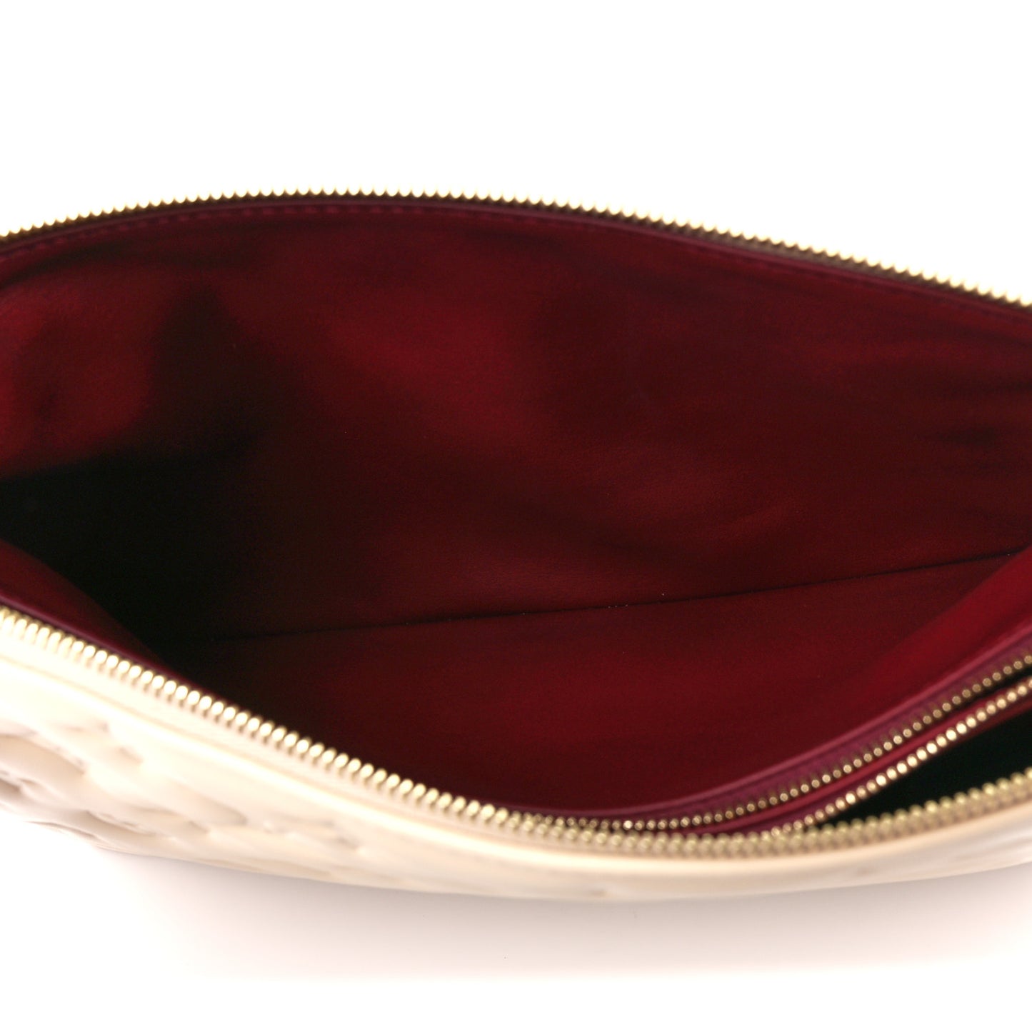 Lambskin Embossed Monogram Coussin MM Beige