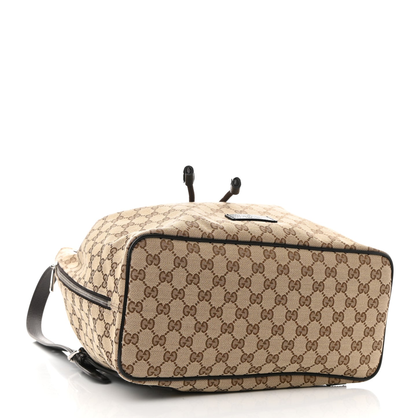 Monogram Dollar Calfskin O Drawstring Backpack Beige Ebony Testa di Moro Dark Chocolate