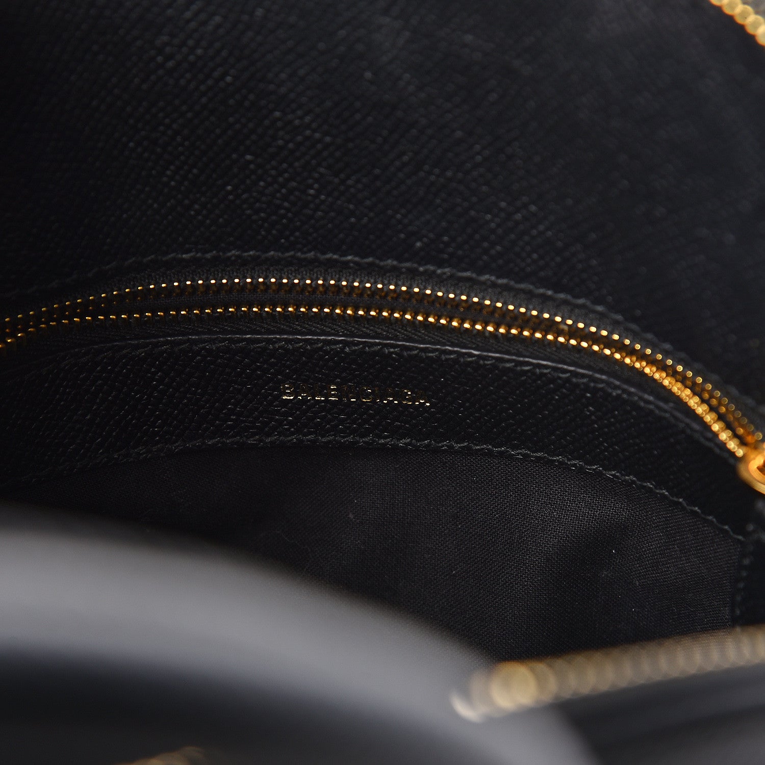 Balenciaga Signature Grained Calfskin Logo S Ville Top Handle Bag Black White 8 of 9
