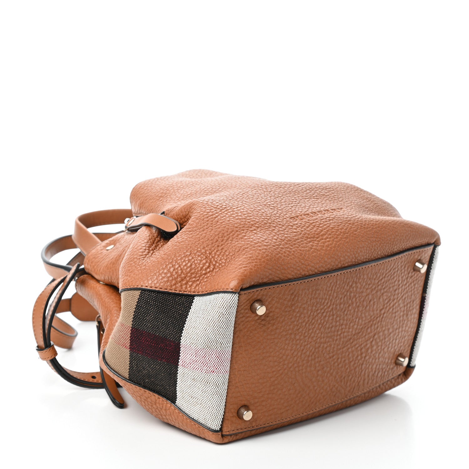 Burberry Grainy Calfskin House Check Small Maidstone Saddle Brown 4 of 9