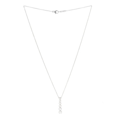 Tiffany Platinum Diamond Jazz Graduated Drop Pendant Necklace 2 of 4