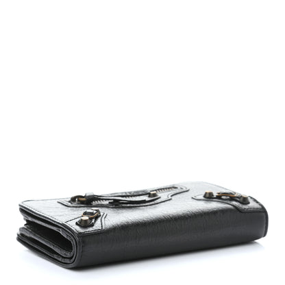 Balenciaga Agneau Classic Hardware Continental Zip Around Wallet Black 4 of 9