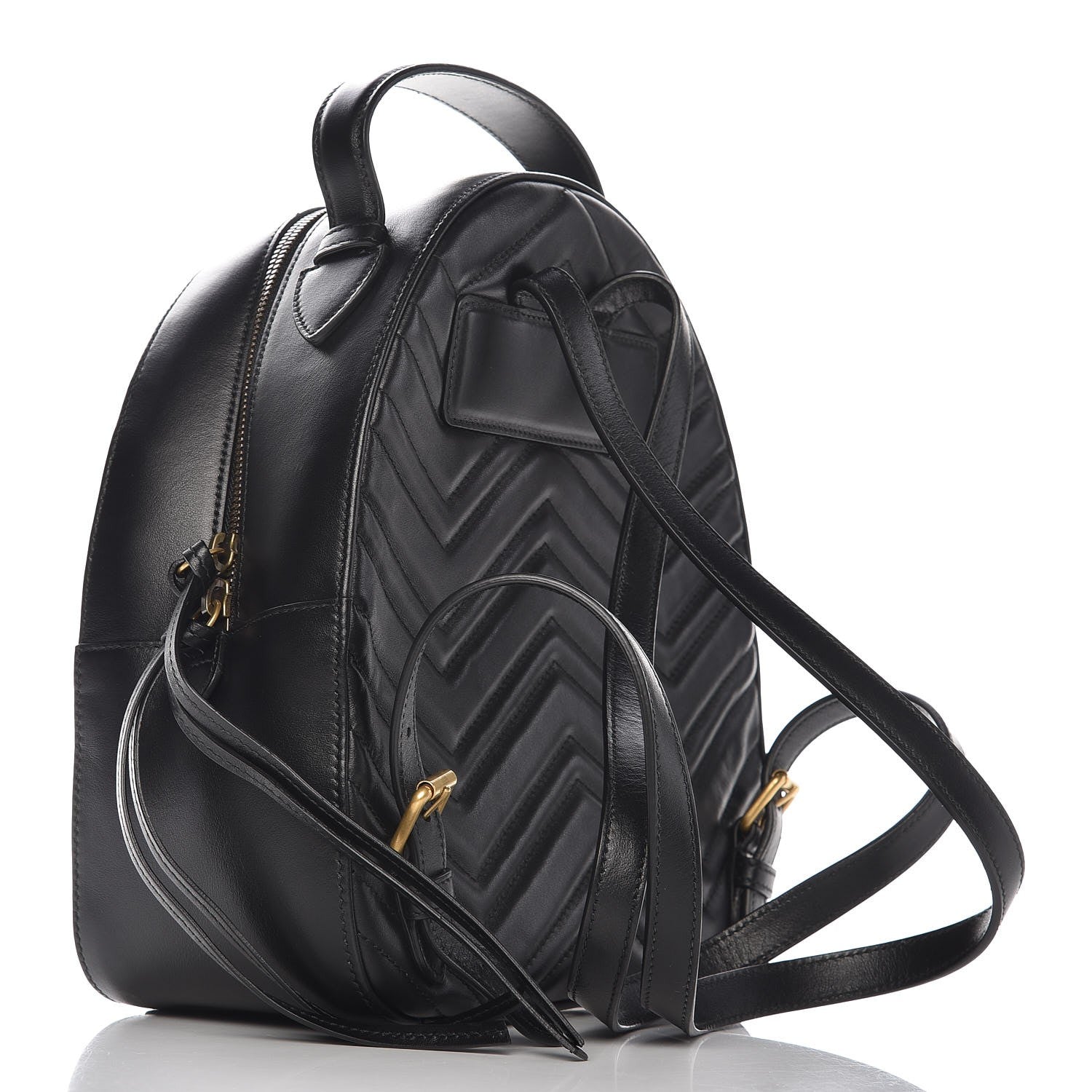 Gucci Calfskin Matelasse GG Marmont Backpack Black 3 of 7