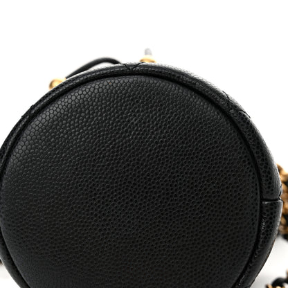 Chanel Caviar Quilted Twist Your Buttons Micro Bucket Bag Black 11 of 11