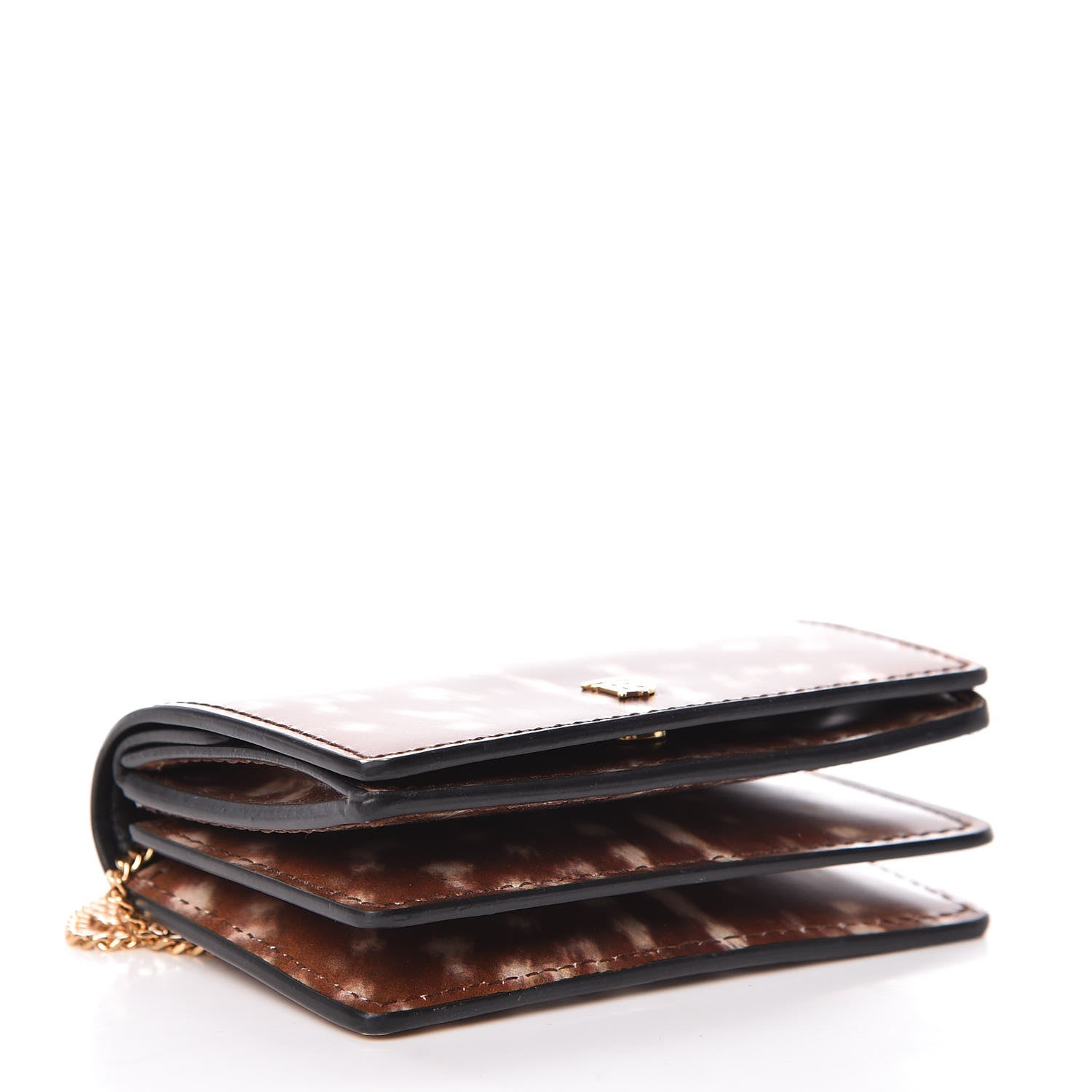 Burberry Calfskin Deer Printed Jessie Chain Card Case Malt Brown 4 of 12