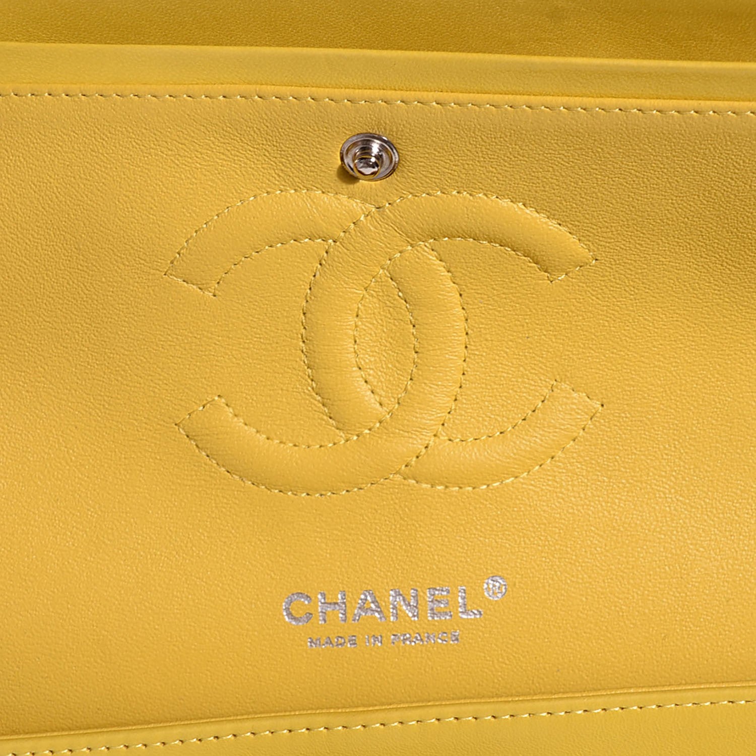 Chanel Lambskin Quilted Medium Double Flap Yellow 6 of 8