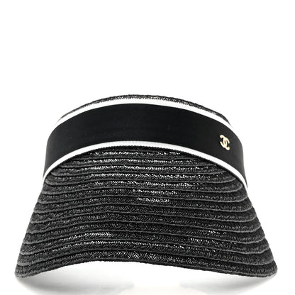 Chanel Abaca Cotton Ribbon Visor S Black 3 of 8