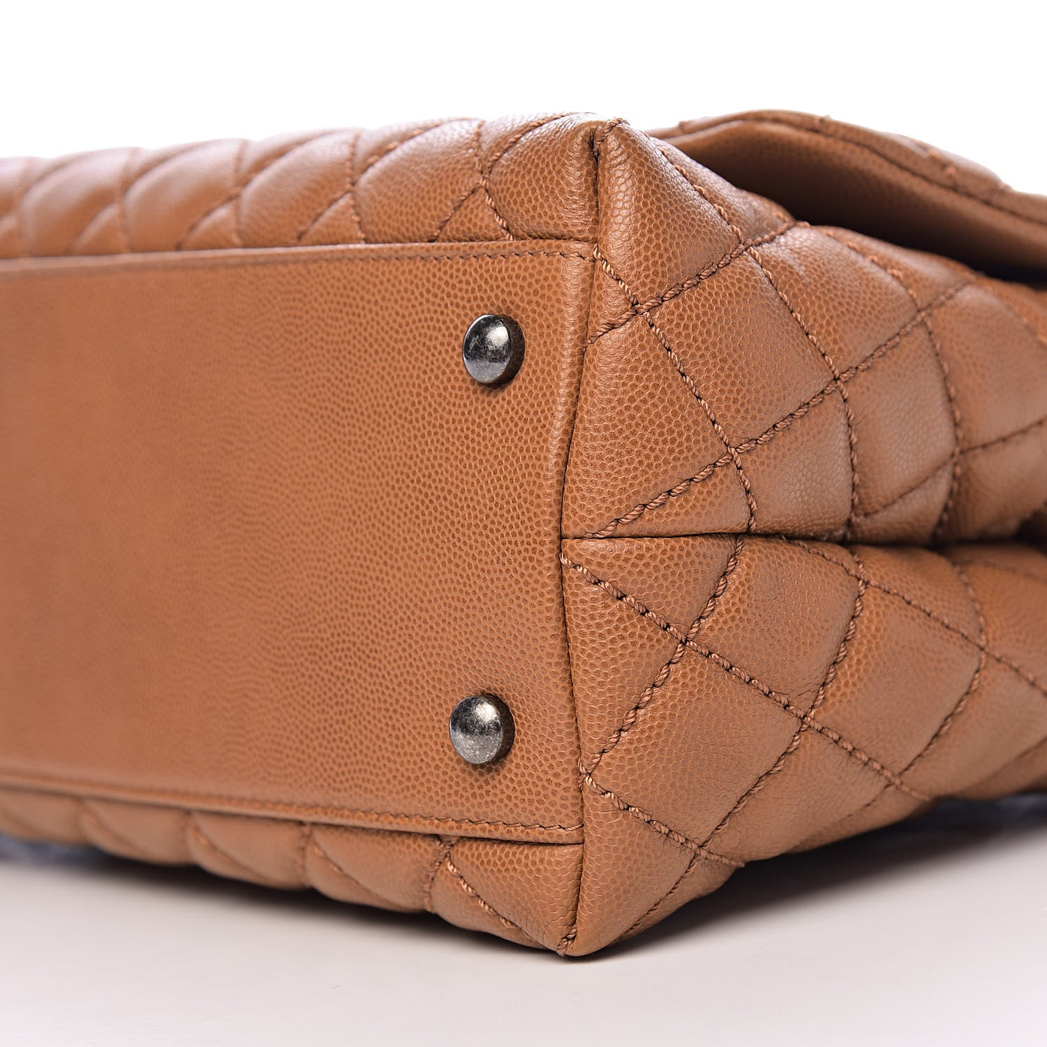 Chanel Caviar Quilted Small Coco Handle Flap Camel 9 of 13