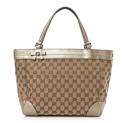 Gucci Monogram Web Medium Mayfair Tote Gold 1 of 12
