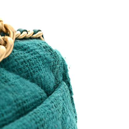 Chanel Tweed Quilted Large Chanel 19 Flap Green 12 of 13