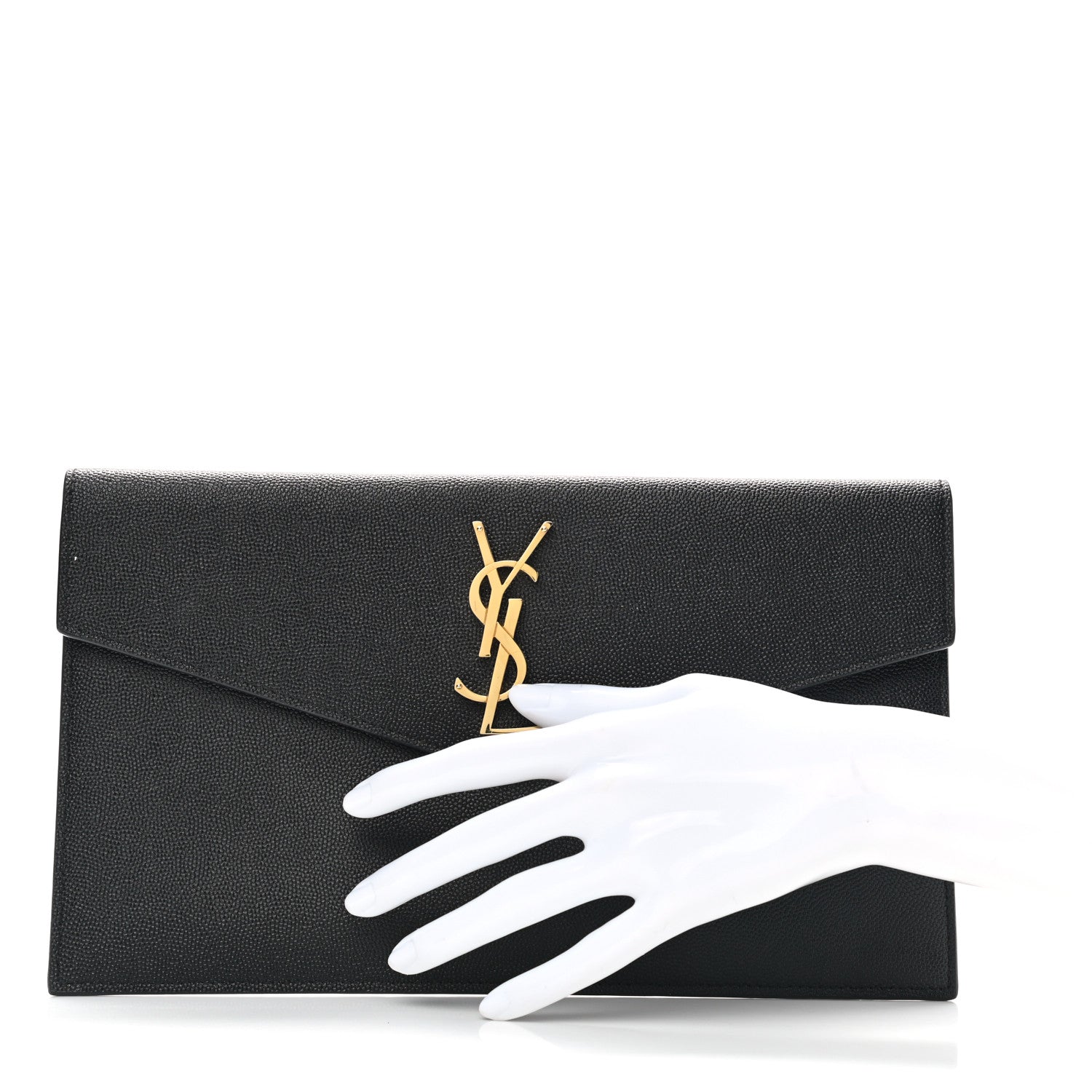Saint Laurent Grain De Poudre Uptown Pouch Black 2 of 7