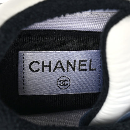 Chanel Nylon Calfskin Suede CC Womens Sneakers 39.5 Navy White Orange Black 7 of 7