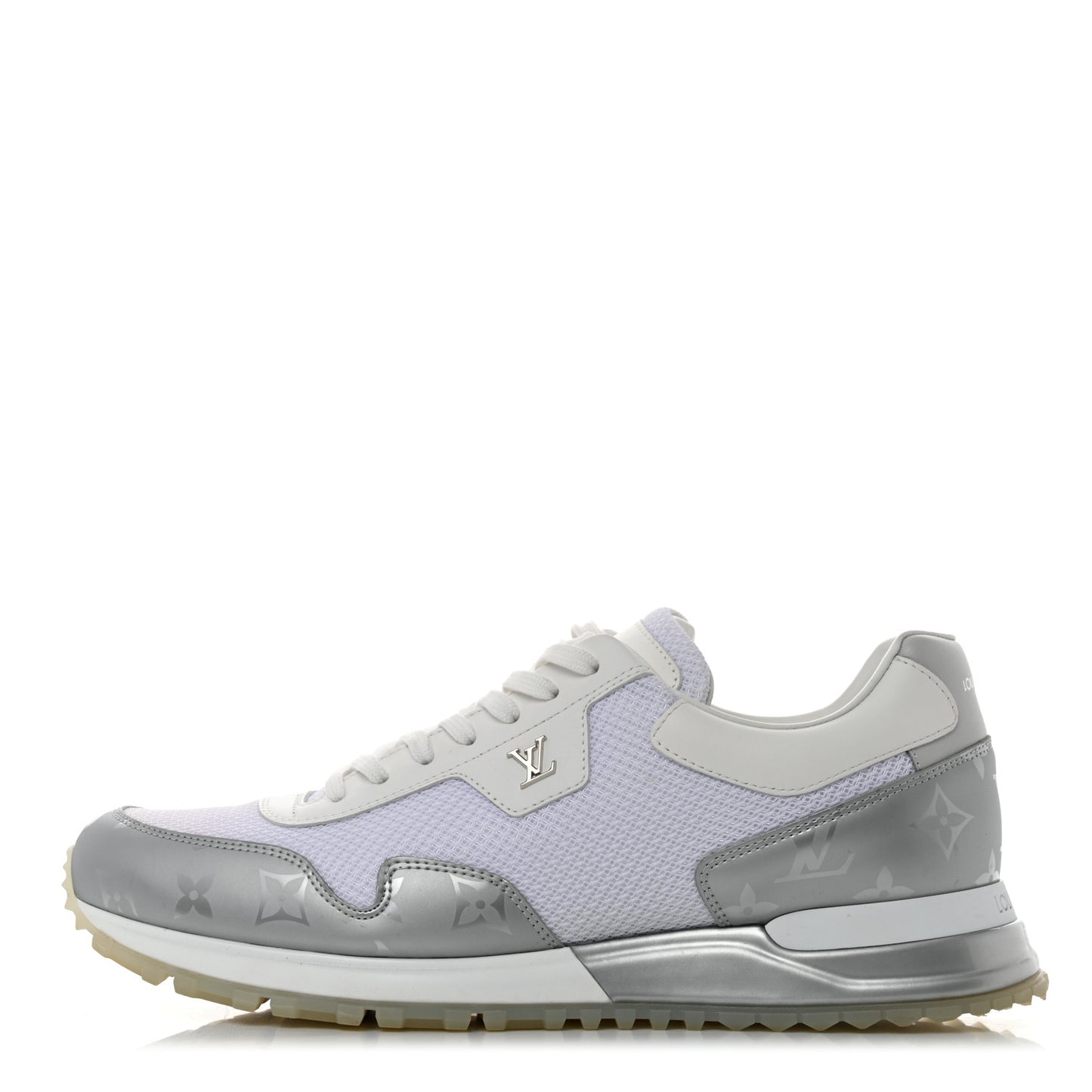 Technical Mesh Metallic Monogram Mens Run Away Sneakers 8 White
