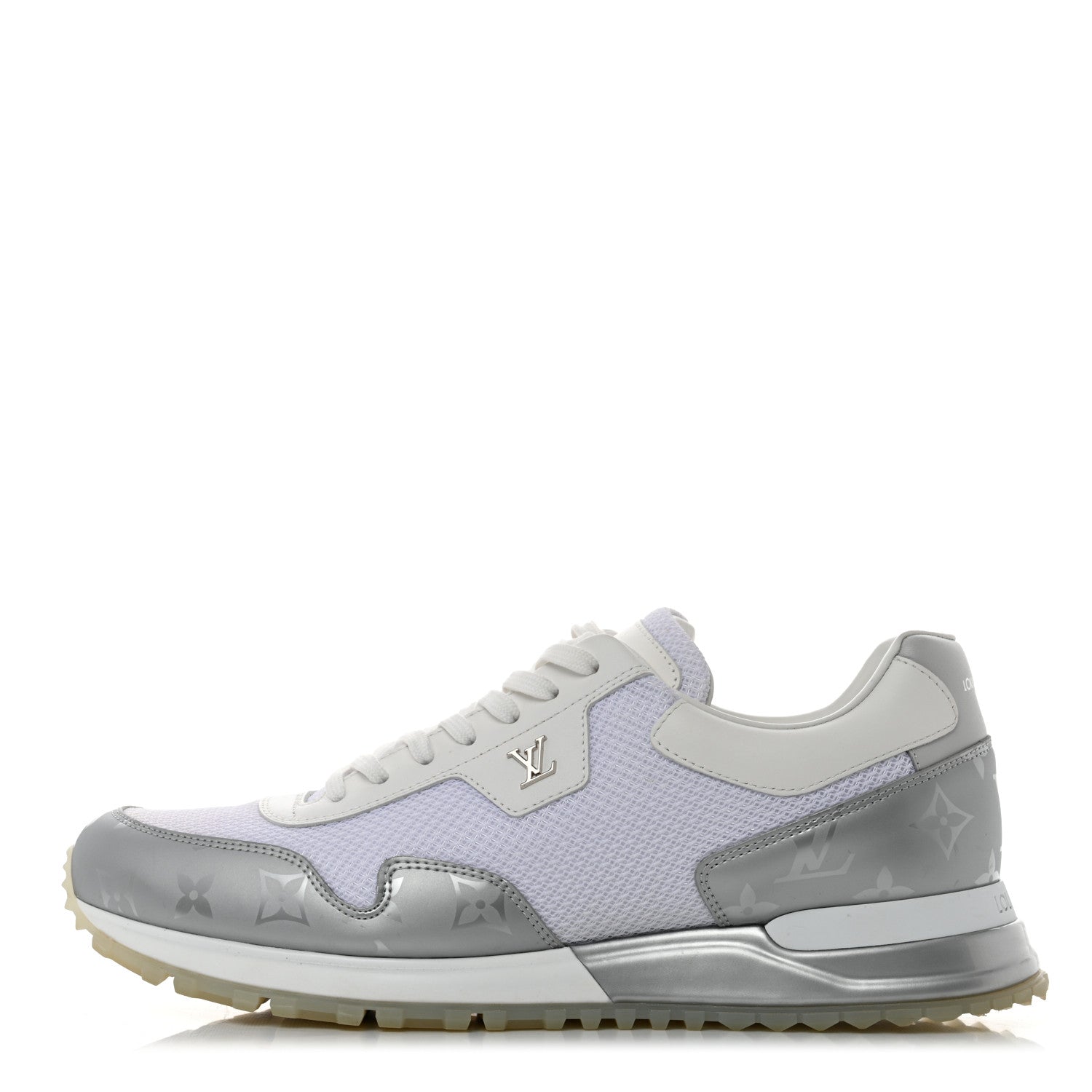 Louis Vuitton Technical Mesh Metallic Monogram Mens Run Away Sneakers 8 White 1 of 12