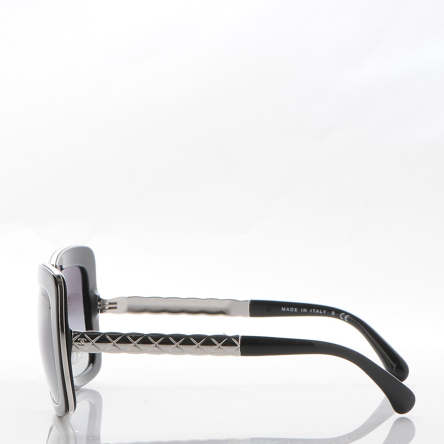 Metal Square Spring Sunglasses 5369 Black Silver