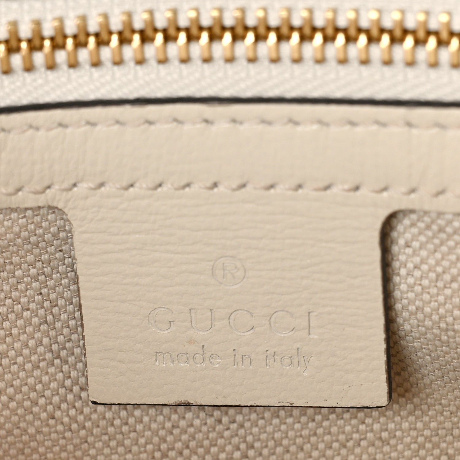 Gucci GG Supreme Monogram Azalea Calfskin Small Horsebit 1955 Top Handle Bag Beige Ebony Mystic White 6 of 9