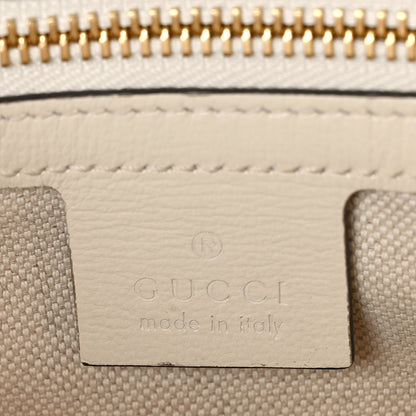 Gucci GG Supreme Monogram Azalea Calfskin Small Horsebit 1955 Top Handle Bag Beige Ebony Mystic White 6 of 9