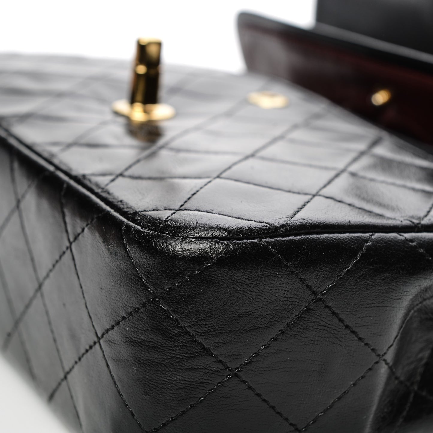 Lambskin Quilted Small Double Flap Black