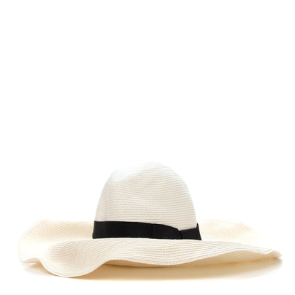 Gucci Straw Wide Brim Hat M Black Natural 1 of 7