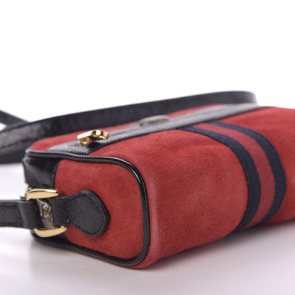 Gucci Suede Patent Web Mini Ophidia Shoulder Bag Red 6 of 12