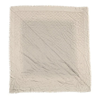 Louis Vuitton Silk Wool Monogram Pois Shawl Beige 1 of 5