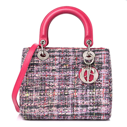 Christian Dior Tweed Medium Lady Dior Pink Multicolor 1 of 20