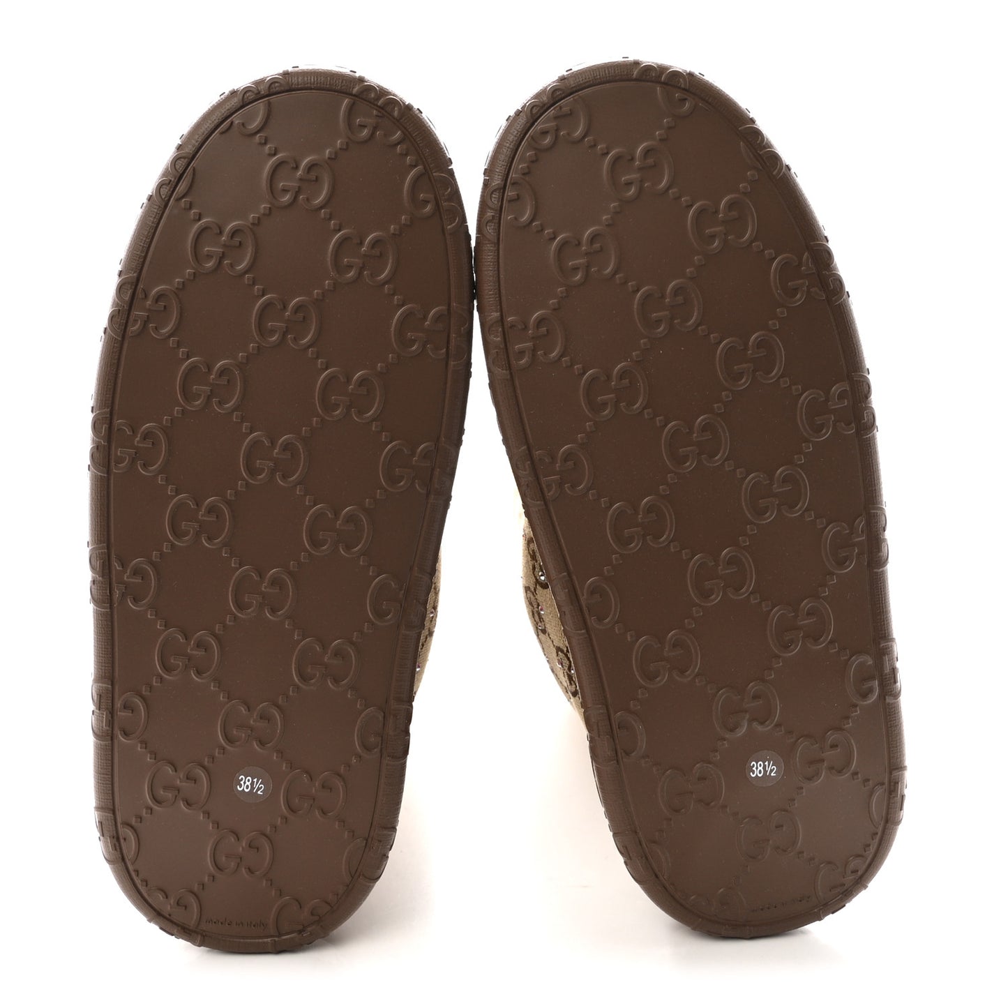 Monogram GG Strass Thermal Bootie 38.5 Camel Ebony