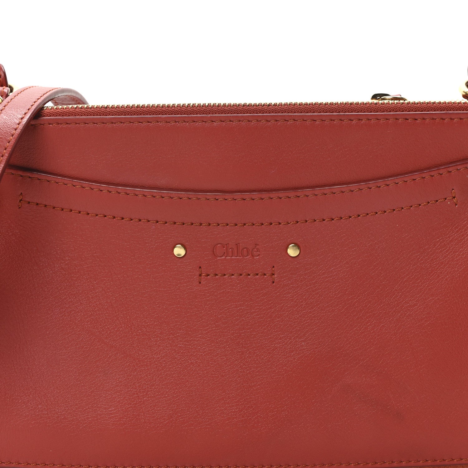Chloe Calfskin Suede Mini Roy Bag Earthy Red 7 of 9