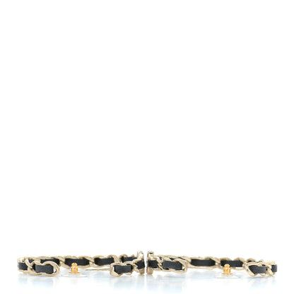 Chanel Lambskin CC Chain Hoop Earrings Gold Black 4 of 6