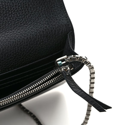 Balenciaga Grained Calfskin Classic Silver Hardware Wallet on Chain Black 12 of 12
