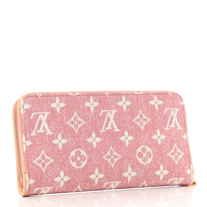 Louis Vuitton Denim Monogram Jacquard Zippy Wallet Pink 3 of 7