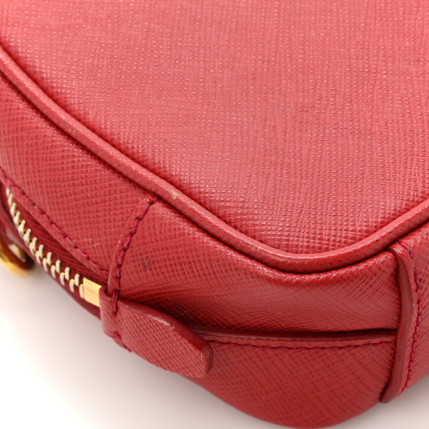 Saffiano Mini Camera Crossbody Bag Fuoco