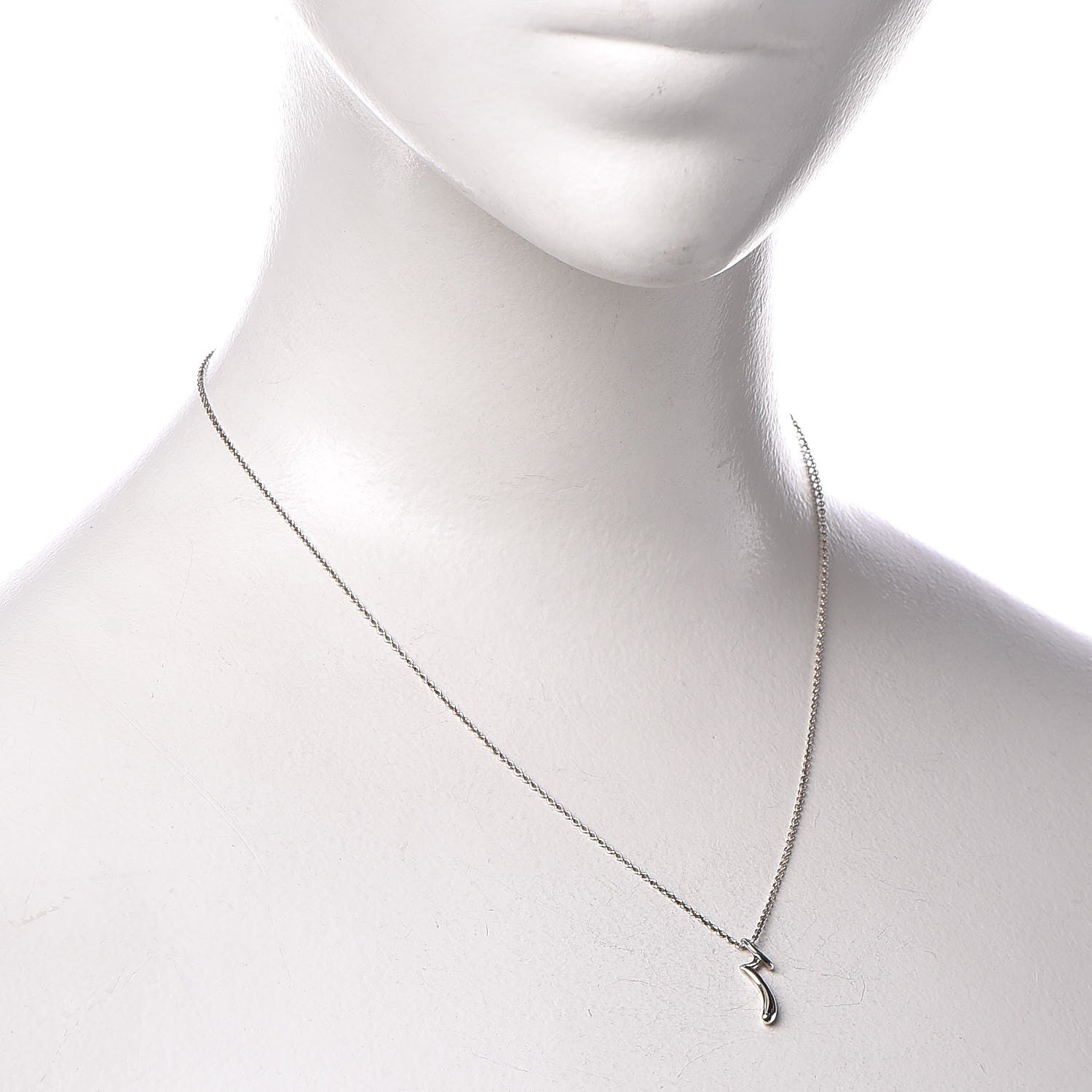 Tiffany Sterling Silver Elsa Peretti Letter "R" Pendant Necklace 2 of 7