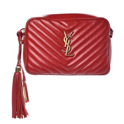 Saint Laurent Calfskin Matelasse Monogram Lou Camera Bag Red 1 of 7