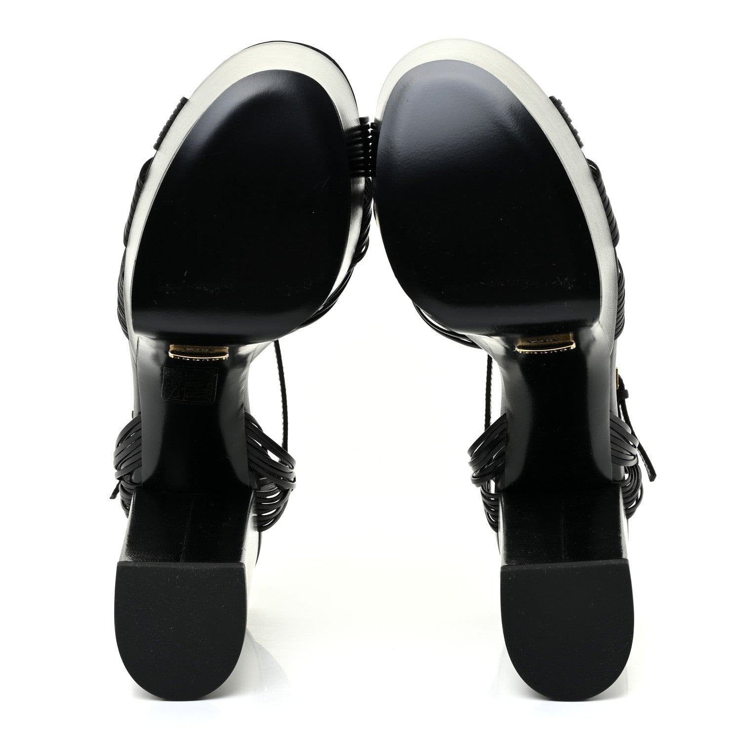Gucci Malaga Kid Crawford Knotted Strap Platform Sandals 38.5 Black 5 of 13