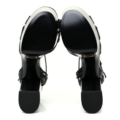 Gucci Malaga Kid Crawford Knotted Strap Platform Sandals 38.5 Black 5 of 13