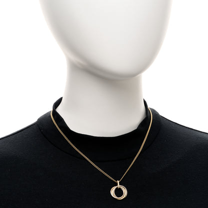 Cartier 18K Pink Yellow White Gold Diamond Trinity Double Bead Chain Pendant Necklace 2 of 4