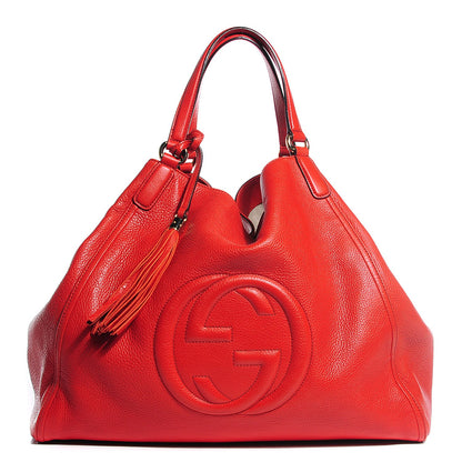 Gucci Pebbled Calfskin Large Soho Shoulder Bag Sun Orange 1 of 9