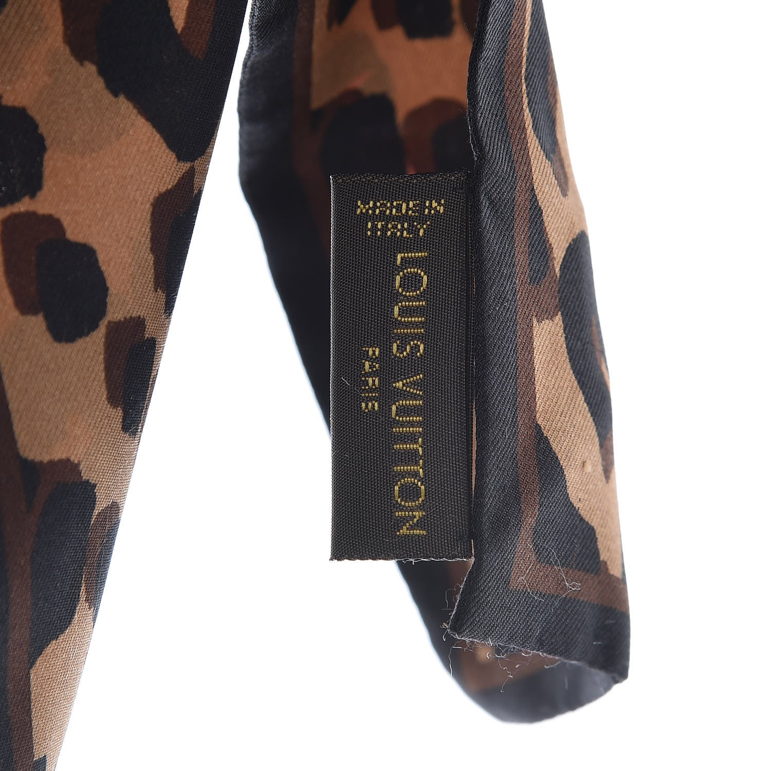 Louis Vuitton Silk Leopard Bandeau Scarf Marron 5 of 5
