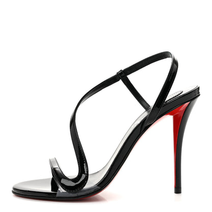 Christian Louboutin Patent Rosa Z 100 Sandals 35 Black 1 of 9