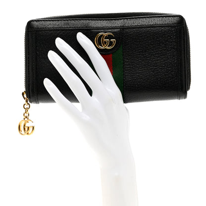 Gucci Calfskin Web Ophidia Zip Around Wallet Black 2 of 6