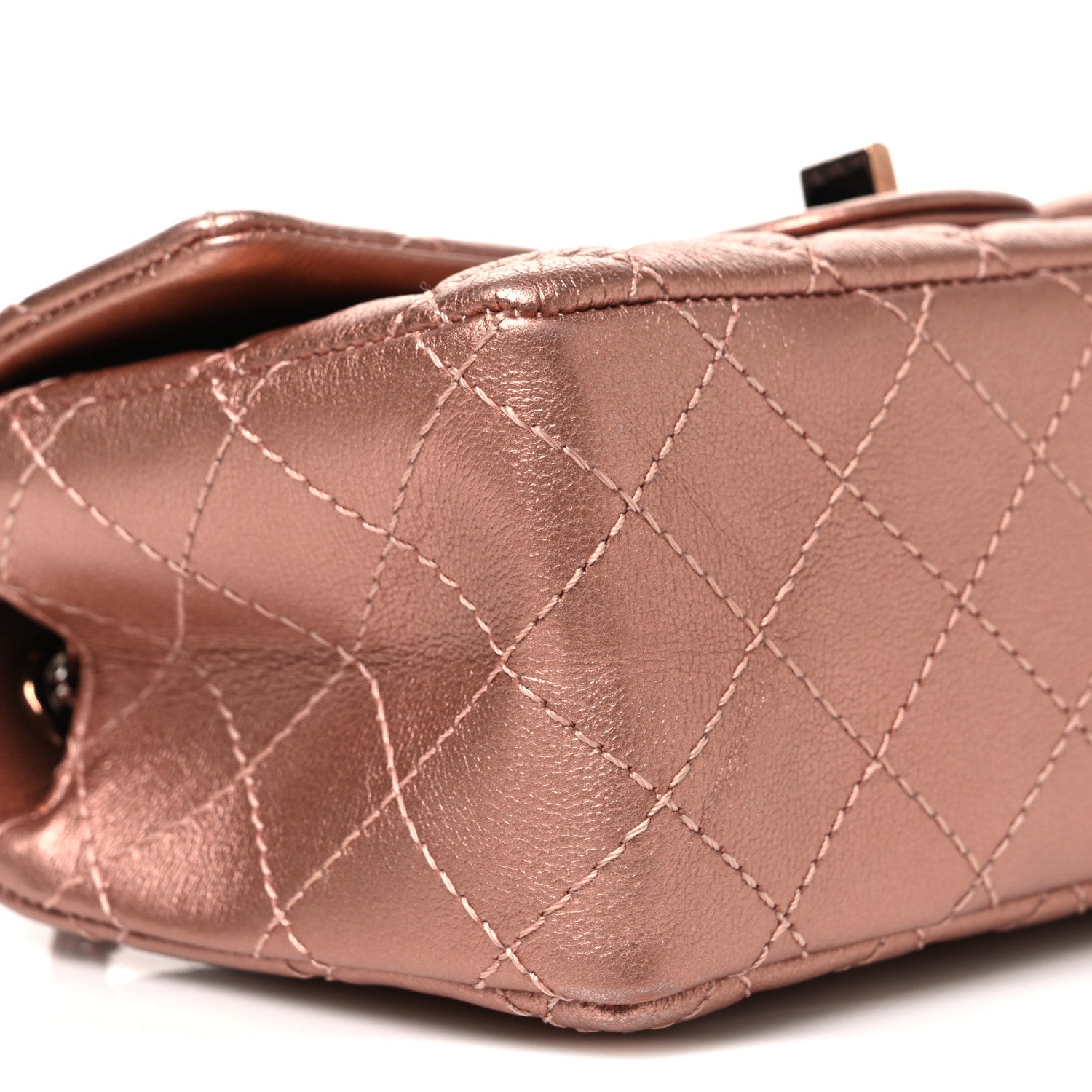 Chanel Metallic Grained Calfskin Quilted 2.55 Reissue Mini Flap Copper Pink Copper Pink 9 of 10