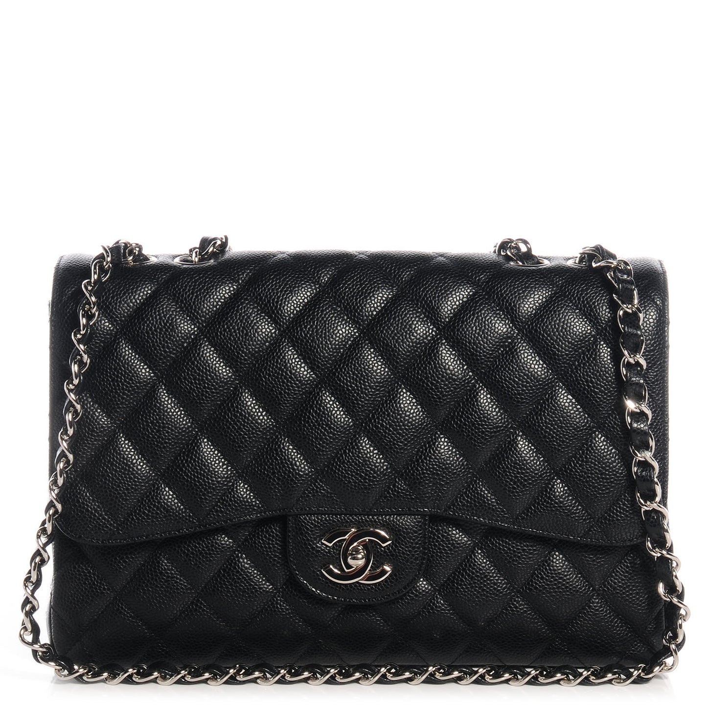 Caviar Jumbo Single Flap Black